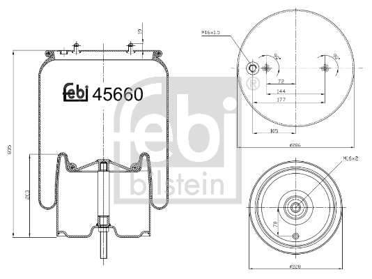 FEBI BILSTEIN 45660 Soffietto, Sospensione pneumatica-Soffietto, Sospensione pneumatica-Ricambi Euro