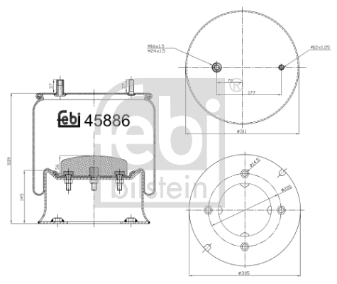 FEBI BILSTEIN 45886 Federbalg, Luftfederung