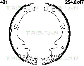 TRISCAN 8100 14421 Bromsbackar, sats, parkeringsbroms