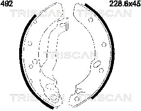 TRISCAN 8100 16492 Bromsbackar, sats