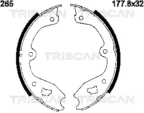 TRISCAN 8100 27265 Bromsbackar, sats, parkeringsbroms