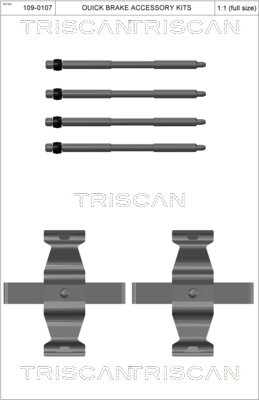 TRISCAN 8105 111638 Tillbehörssats, skivbromsbelägg