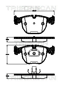 TRISCAN 8110 11026 Bromsbeläggssats, parperingsbroms