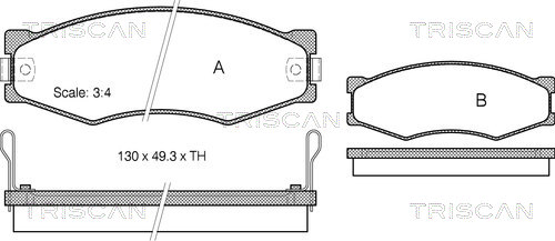 TRISCAN 8110 14103 Bromsbeläggssats, skivbroms