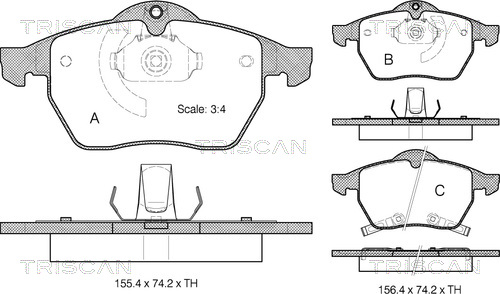 TRISCAN 8110 24011 Bromsbeläggssats, skivbroms