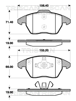 TRISCAN 8110 28038 Bromsbeläggssats, skivbroms