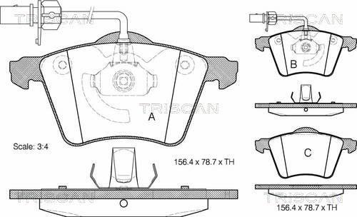 TRISCAN 8110 29026 Bromsbeläggssats, skivbroms