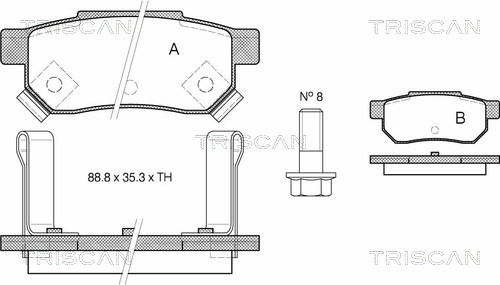 TRISCAN 8110 40925 Bromsbeläggssats, skivbroms