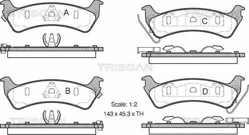 TRISCAN 8110 80530 Bromsbeläggssats, skivbroms