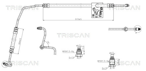 TRISCAN 8516 25005 Hydraulikschlauch, Lenkung
