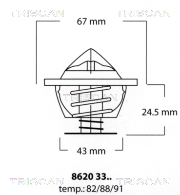 TRISCAN 8620 3382 Termostat, kylvätska