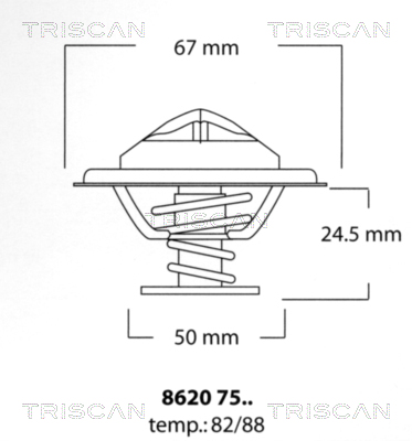 TRISCAN 8620 7582 Termostat, kylvätska