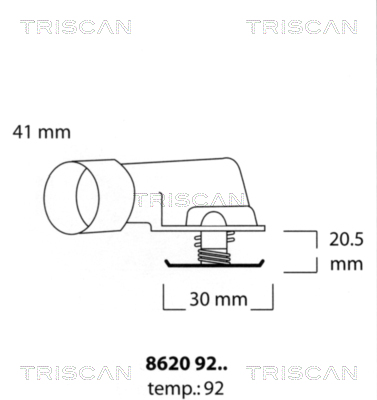 TRISCAN 8620 9292 Termostat, kylvätska