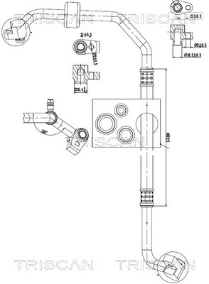 TRISCAN 9010 16004 Hochdruck-/Niederdruckleitung, Klimaanlage