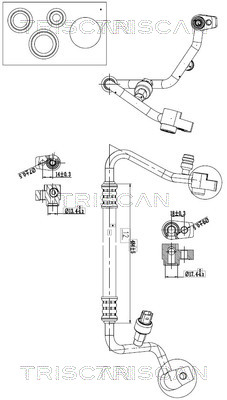 TRISCAN 9010 16029 Hochdruck-/Niederdruckleitung, Klimaanlage
