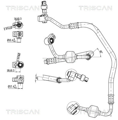 TRISCAN 9010 16036 Hochdruck-/Niederdruckleitung, Klimaanlage