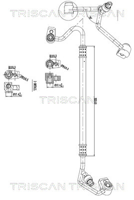 TRISCAN 9010 16037 Hochdruck-/Niederdruckleitung, Klimaanlage