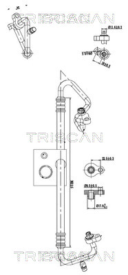 TRISCAN 9010 16038 Hochdruck-/Niederdruckleitung, Klimaanlage
