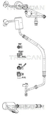 TRISCAN 9010 16051 Hochdruck-/Niederdruckleitung, Klimaanlage