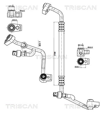 TRISCAN 9010 16059 Hochdruck-/Niederdruckleitung, Klimaanlage