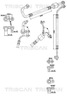 TRISCAN 9010 24015 Hochdruck-/Niederdruckleitung, Klimaanlage