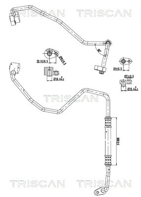 TRISCAN 9010 28056 Hochdruck-/Niederdruckleitung, Klimaanlage