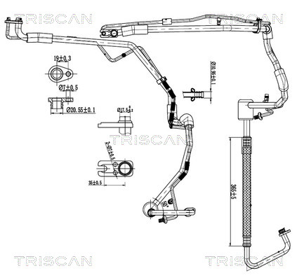 TRISCAN 9010 28098 Hochdruck-/Niederdruckleitung, Klimaanlage