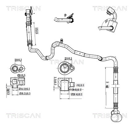 TRISCAN 9010 29001 Hochdruck-/Niederdruckleitung, Klimaanlage