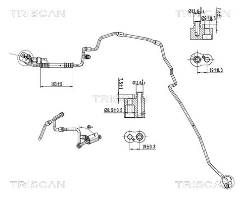 TRISCAN 9010 29015 Hochdruck-/Niederdruckleitung, Klimaanlage