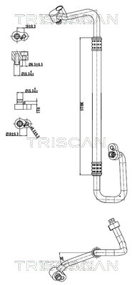 TRISCAN 9010 29025 Hochdruck-/Niederdruckleitung, Klimaanlage