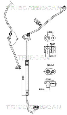 TRISCAN 9010 29030 Hochdruck-/Niederdruckleitung, Klimaanlage