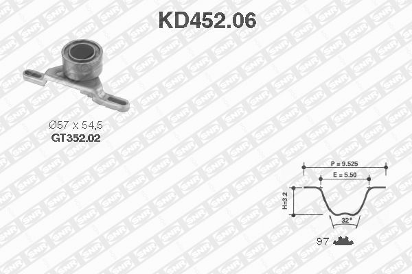 SNR KD452.06 Kit cinghie dentate-Kit cinghie dentate-Ricambi Euro