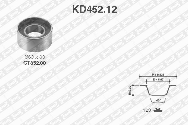 SNR KD452.12 Kit cinghie dentate-Kit cinghie dentate-Ricambi Euro