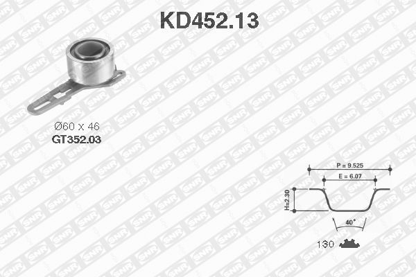 SNR KD452.13 Kit cinghie dentate-Kit cinghie dentate-Ricambi Euro