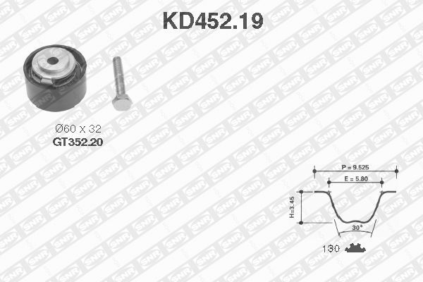 SNR KD452.19 Kit cinghie dentate-Kit cinghie dentate-Ricambi Euro