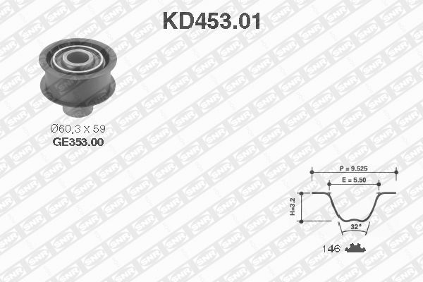 SNR KD453.01 Kit cinghie dentate-Kit cinghie dentate-Ricambi Euro