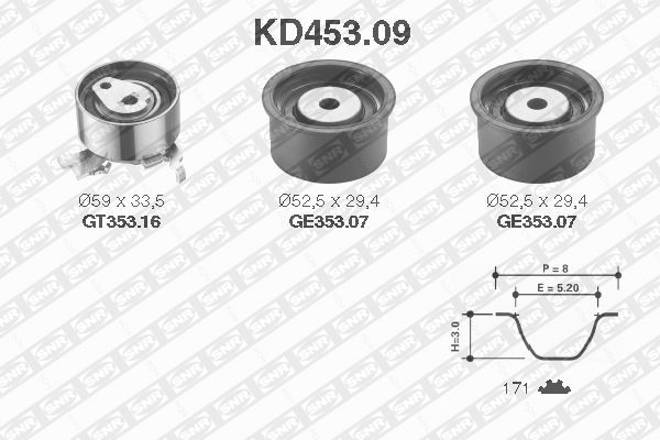 SNR KD453.09 Kit cinghie dentate