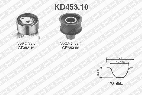 SNR KD453.10 Kit cinghie dentate-Kit cinghie dentate-Ricambi Euro