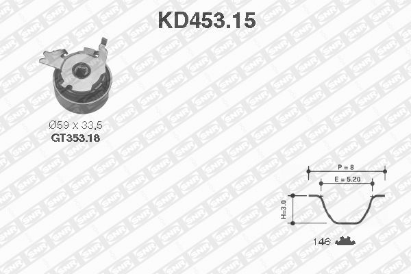 SNR KD453.15 Kit cinghie dentate-Kit cinghie dentate-Ricambi Euro