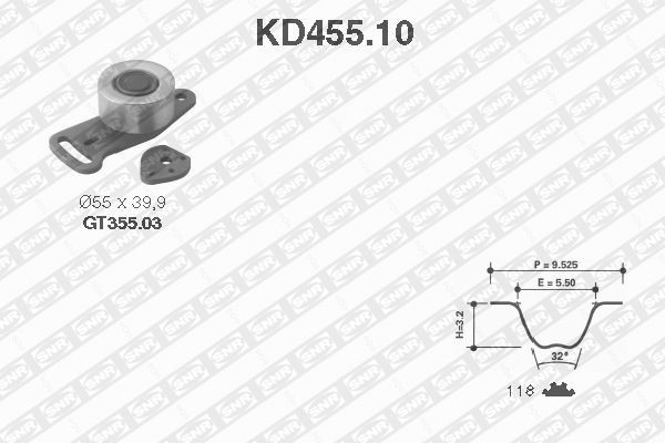 SNR KD455.10 Kit cinghie dentate-Kit cinghie dentate-Ricambi Euro