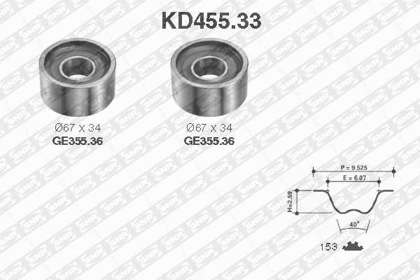 SNR KD455.33 Kit cinghie dentate-Kit cinghie dentate-Ricambi Euro