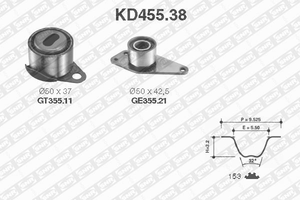 SNR KD455.38 Kit cinghie dentate