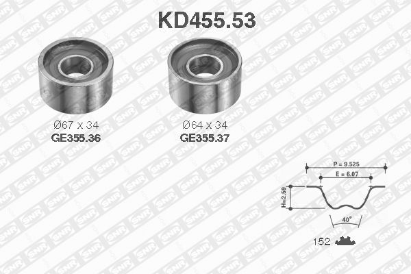 SNR KD455.53 Kit cinghie dentate-Kit cinghie dentate-Ricambi Euro