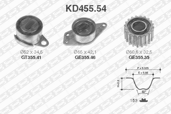 SNR KD455.54 Kit cinghie dentate