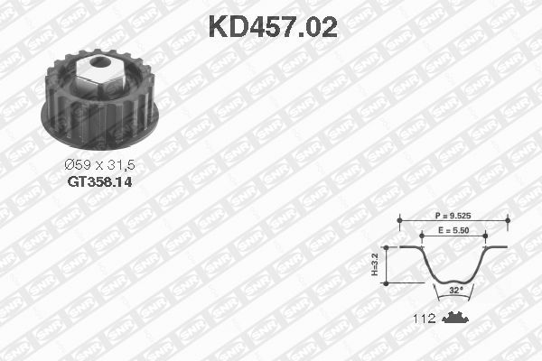 SNR KD457.02 Kit cinghie dentate