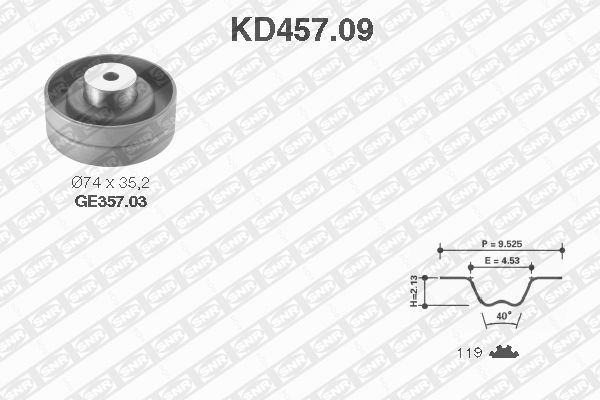 SNR KD457.09 Kit cinghie dentate-Kit cinghie dentate-Ricambi Euro