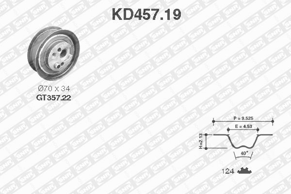 SNR KD457.19 Kit cinghie dentate-Kit cinghie dentate-Ricambi Euro