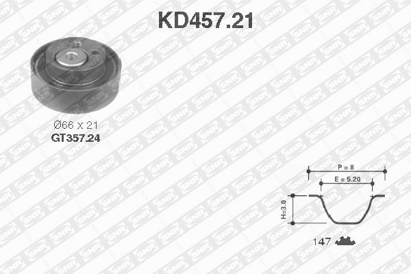 SNR KD457.21 Kit cinghie dentate-Kit cinghie dentate-Ricambi Euro