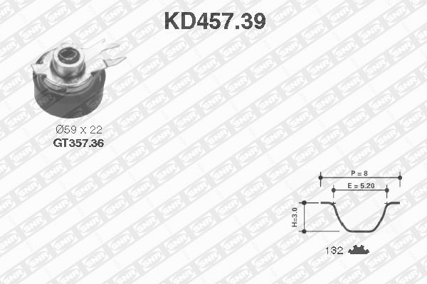 SNR KD457.39 Kit cinghie dentate-Kit cinghie dentate-Ricambi Euro