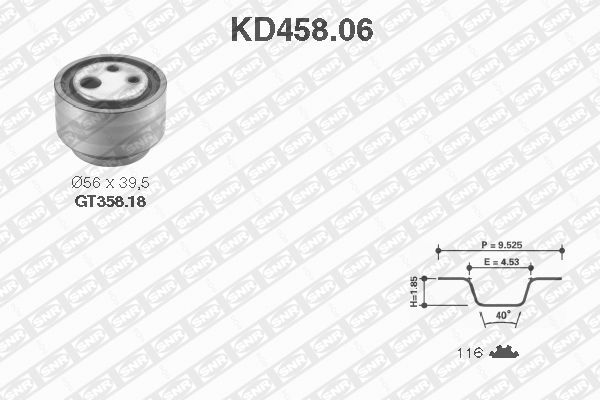 SNR KD458.06 Kit cinghie dentate-Kit cinghie dentate-Ricambi Euro